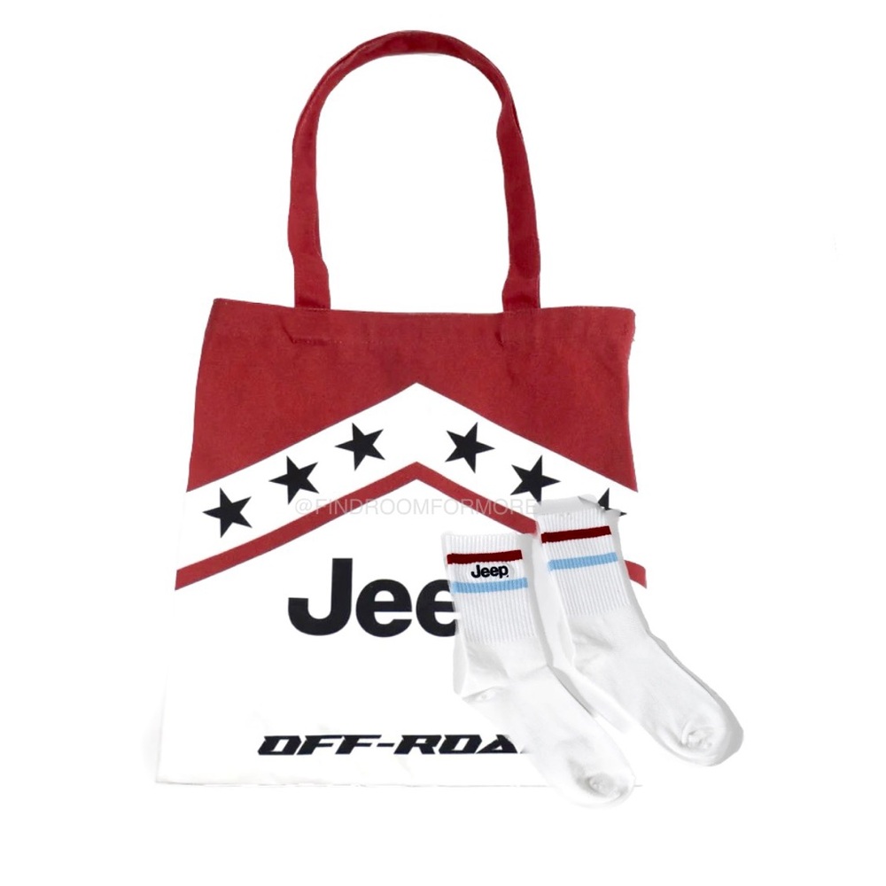 Jeep Chevron Tote with Socks